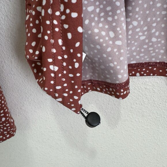 Nike Rash Guard Top Womens Large Brown Speckled Long Sleeve Nike Swim Beach Surf - Picture 10 of 16